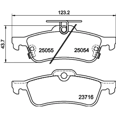Kuva HELLA 8DB 355 020 501 Jarrupalat akustisella kulumavaroittimella HONDA: CIVIC 9, 9 Tourer