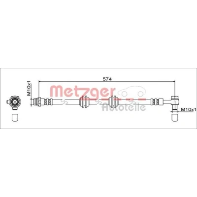 Kuva METZGER 4111760 Jarruletku Taka akseli, oikea 574 M10x1