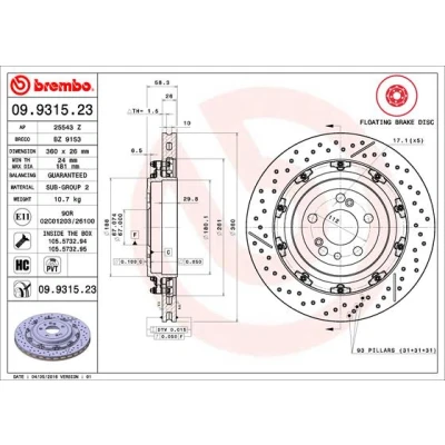 Kuva BREMBO TWO PIECE FLOATING DISCS LINE 09.9315.23 Jarrulevyt