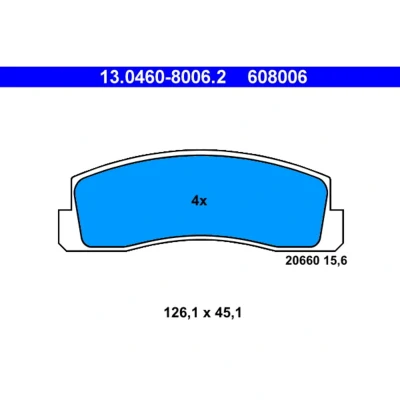 Kuva ATE 13.0460 8006.2 Jarrupalat Ei kulumisenilmaisimelle, Ilman kulumisenilmaisinta