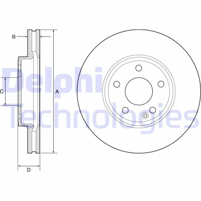 Kuva DELPHI BG4788C Jarrulevyt 295 28 5 Tuuletettu pinnoitettu hiiliteräs ilman pyöränlaakeria, ABS sensorirengasta MERCEDES BENZ: B sarja, CLA Coupe