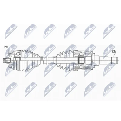 Kuva NTY NPW BM 169 Vetoakseli Taka akseli, oikea 703 BMW: 2 Active Tourer