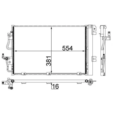 Kuva MAHLE ORIGINAL AC 377 001S Ilmastoinnin Lauhdutin Vedenerottimella 554 OPEL: Astra H Caravan, G CC, Zafira B