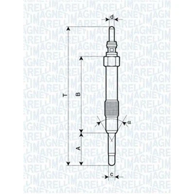 Kuva MAGNETI MARELLI 062900014304 Hehkutulppa 11V 10A M10X1 SAAB: 9 3 Farmari, Sedan, ALFA ROMEO: 159 Sportwagon, OPEL: Vectra C CC