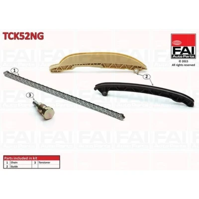 Kuva FAI AutoParts TCK52NG Jakoketjusarja ilman tiivisteitä, hammaspyöriä Yksinkertainen, Niittiketju FORD: FIESTA 5