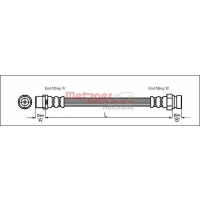 Kuva METZGER 4110348 Jarruletku 458 F10 x 1 SEAT: Alhambra I, FORD: Galaxy Mk1 MPV