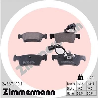 Kuva ZIMMERMANN 24367.190.1 Jarrupalat Sis. kulumisenilmaisimen Valokuva vastaa toimituslaajuutta VOLKSWAGEN: Touareg I