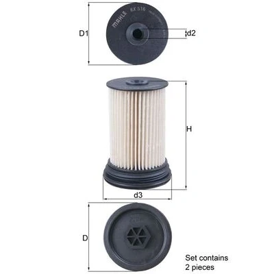 Kuva MAHLE ORIGINAL KX 516/S Polttoainesuodatin Suodatinpanos CHEVROLET: Captiva, OPEL: Antara