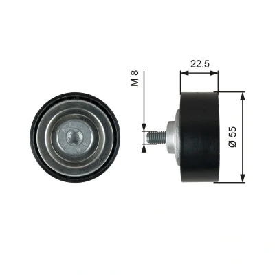 Kuva GATES T36767 Ohjainrulla FleetRunner Micro V Stretch Fit TOYOTA: Avensis III Sedan, Farmari, MINI: Hatchback