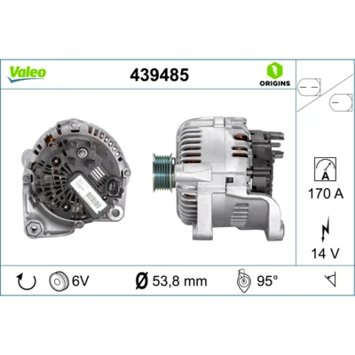 Kuva VALEO 439485 Laturi 14V 170A BMW: 5 Touring, Sedan, 7