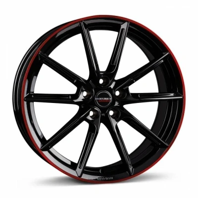 Kuva BORBET LX18 Black Glossy Rim Red 8x18 5/112 ET44 B57.1