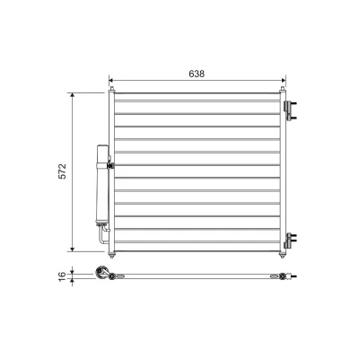 Kuva VALEO 814053 Ilmastoinnin Lauhdutin Vedenerottimella Alumiini 572