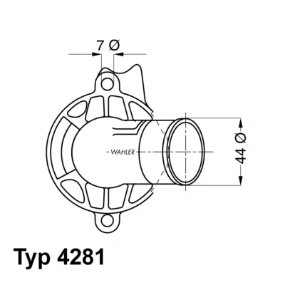 Kuva WAHLER 4281.87D Termostaatti 87 Tiivisteillä MERCEDES BENZ: C sarja T modell, E Sedan, modell