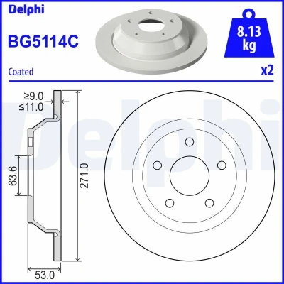 Kuva Jarrukiekkon Komplett DELPHI BG5114C takaisin/full/2 kpl