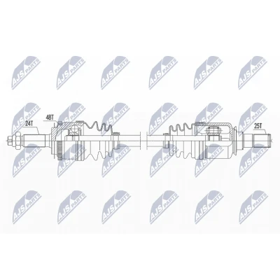 Kuva Vetoakseli HYUNDAI i10 I (pa), Etuakseli, vasen OE 495000X100, 49500 0X100, 0X900