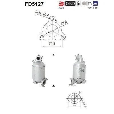 Kuva AS FD5127 Hiukkassuodatin Euro 5 Kordieriitti KIA: cee‘d I Farmari