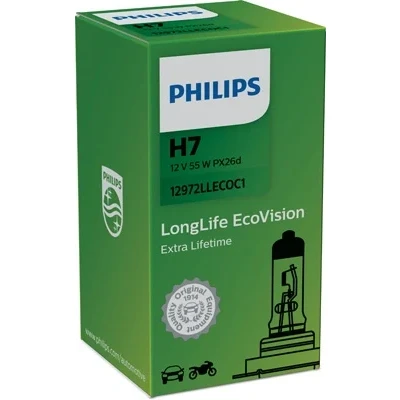 Kuva Halogeenilamppu PHILIPS LongLife EcoVision H7 PX26d BMW, ROVER, HONDA, DACIA, LAND VOLVO, SUBARU, SSANGYONG, ALPINA, SUZUKI, SAAB, IVECO, REN