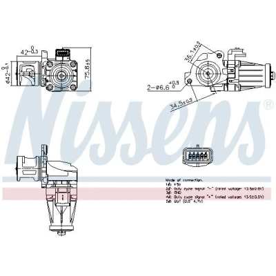 Kuva NISSENS 98376 EGR Venttiili ilman pakokaasukierr. jäähdytintä VOLVO: V70 3, V50, V60 I, FORD: MONDEO 4 Turnier, 4, S Max Mk1