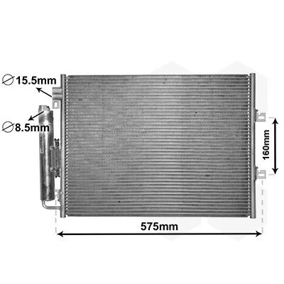 Kuva VAN WEZEL 43005454 Ilmastoinnin Lauhdutin Vedenerottimella Alumiini 513