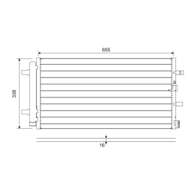 Kuva VALEO 814370 Ilmastoinnin Lauhdutin ilman vedenerotinta Alumiini 338 R 134a AUDI: A6 C6 Avant, Sedan, C7 Avant