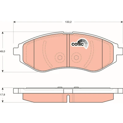 Kuva TRW COTEC GDB3330 Jarrupalat Ei kulumisenilmaisimelle CHEVROLET: Aveo / Kalos Sedan, Hatchback, DAEWOO: Hatchback