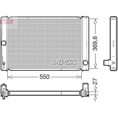 Kuva DENSO DRM50123 Jäähdytin 549 370 27 TOYOTA: Auris Hatchback, Farmari, Corolla IX Sedan