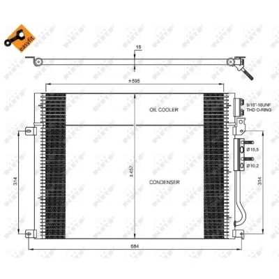 Kuva NRF EASY FIT 35920 Ilmastoinnin Lauhdutin Tiivisterenkaalla 15,5 10,2 Alumiini 595 JEEP: GRAND CHEROKEE 3