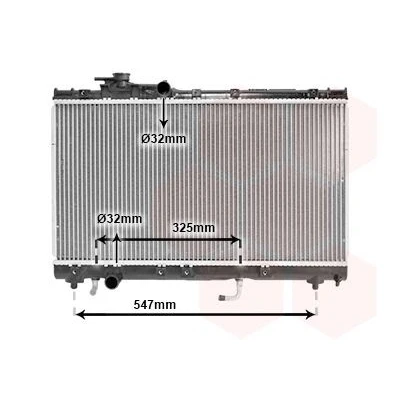 Kuva VAN WEZEL 53002350 Jäähdytin Alumiini 350 638 25 Jäähdytysrivat juotetut TOYOTA: Celica VI Coupe