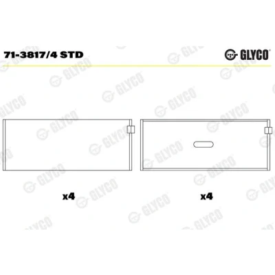 Kuva GLYCO 71 3817/4 STD Kiertokangen Laakeri MERCEDES BENZ: 190, C sarja Sportcoupe, Sedan