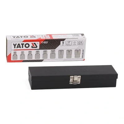 Kuva YATO YT 0521 Hylsyavainsarja 9 Torx Kromi vanadium teräs 1/2