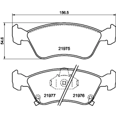 Kuva HELLA 8DB 355 016 981 Jarrupalat akustisella kulumavaroittimella TOYOTA: Avensis I Farmari, Sedan, Liftback