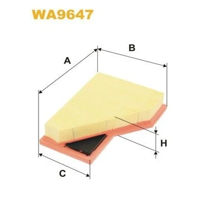 Kuva WIX FILTERS WA9647 Ilmansuodatin 47mm 166mm 218mm Suodatinpanos MINI: Hatchback, Cabriolet