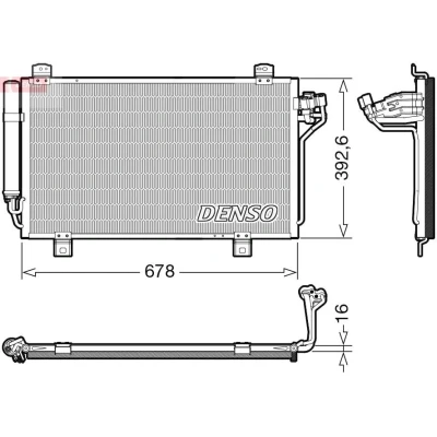 Kuva DENSO DCN44015 Ilmastoinnin Lauhdutin Vedenerottimella R 134a