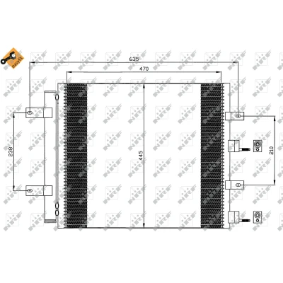 Kuva NRF EASY FIT 35604 Ilmastoinnin Lauhdutin Vedenerottimella, Tiivisterenkaalla 14,2 11 Alumiini 470 JAGUAR: S Type
