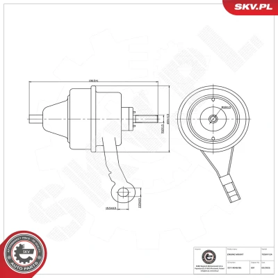 Kuva ESEN SKV 75SKV124 Moottorin Kumityyny Oikea Hydrolaakeri Alumiini, Kumi 190mm 100mm MINI: Hatchback