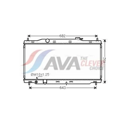 Kuva AVA COOLING SYSTEMS HD2307 Jäähdytin Alumiini 425mm 738mm 16mm Ilman nestesäiliötä Jäähdytysrivat juotetut HONDA: CR V IV (RM) 2.4 AWD, 2.0 iVtec