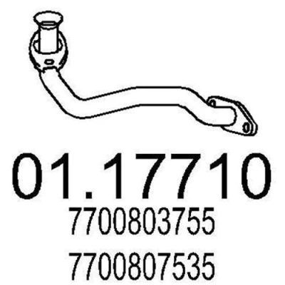 Kuva MTS 01.17710 Pakoputki 830 Edessä keskiäänenvaimentajalle