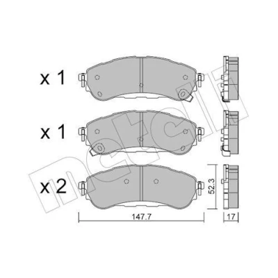 Kuva METELLI 22 1344 0 Jarrupalat akustisella kulumavaroittimella FORD: Ranger Mk3