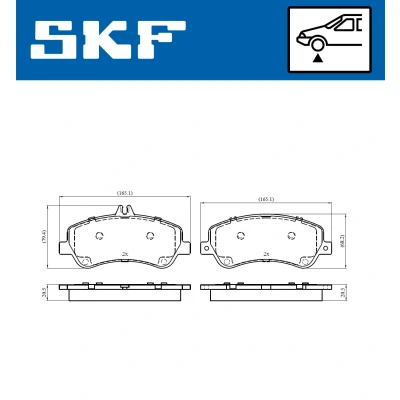 Kuva SKF VKBP 80317 Jarrupalat Kulumisenilmaisemelle MERCEDES BENZ: E sarja Coupe