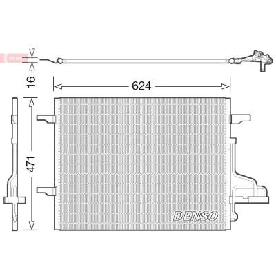 Kuva DENSO DCN10027 Ilmastoinnin Lauhdutin ilman vedenerotinta 624x471x16 R 134a 624 FORD: KUGA 1