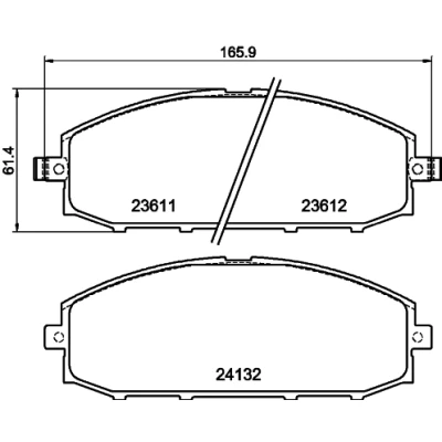 Kuva HELLA 8DB 355 010 511 Jarrupalat akustisella kulumavaroittimella NISSAN: Patrol GR 5 SUV