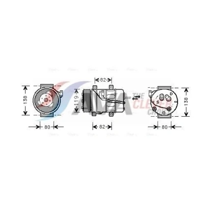 Kuva PRASCO VOAK054 Ilmastoinnin Kompressori DKS17CH PAG 100 R 134a VOLVO: S60 I, V70 2, S80 I