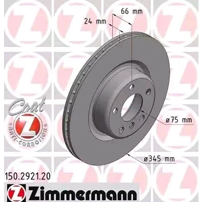 Kuva ZIMMERMANN COAT Z 150.2921.20 Jarrulevyt 345 24 6/5 5 120 tuuletettu sisältä pinnoitettu hiiliteräs BMW: 3 Touring, Sedan, 1 Hatchback