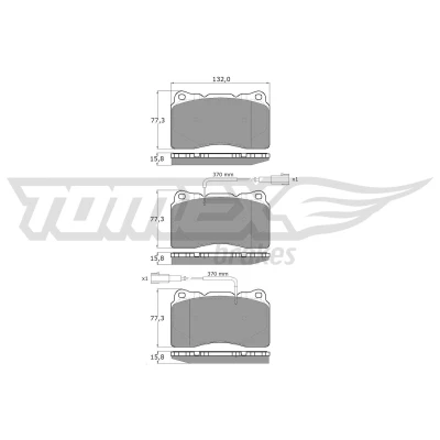 Kuva TOMEX brakes TX 15 88 Jarrupalat Etuakseli Sis. kulumisenilmaisimen, akustisella kulumavaroittimella VOLVO: V70 2, S60 I, ALFA ROMEO: 159 Sportwagon