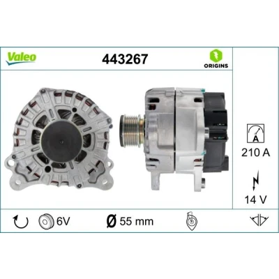 Kuva VALEO 443267 Laturi 14V 210A RENAULT: MEGANE 3 Grandtour, GRAND SCENIC 3, DACIA: Duster SUV, LOGAN MCV 2