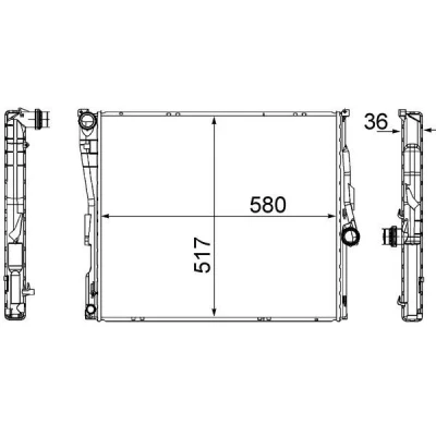 Kuva MAHLE ORIGINAL CR 1393 000S Jäähdytin ajoneuvoille ilmastointilaitteella tai ilman 580 517 36 Jäähdytysrivat juotetut BMW: X3