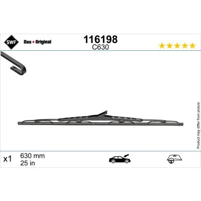 Kuva Pyyhkijänsulka Swf 116198 630mm Pyyhkijänsulka,perinteinen runko 25tuumaa MERCEDES BENZ: E sarja T modell, Sedan