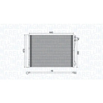 Kuva MAGNETI MARELLI 350203781000 Ilmastoinnin Lauhdutin Vedenerottimella 643x473x16 473 643 16 BMW: 5 Sedan, Touring
