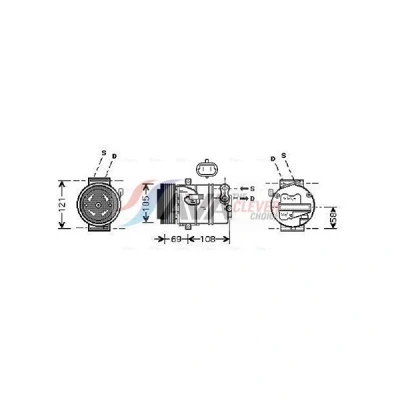 Kuva PRASCO OLAK426 Ilmastoinnin Kompressori CVC R 134a OPEL: Astra H Caravan, Zafira B, GTC