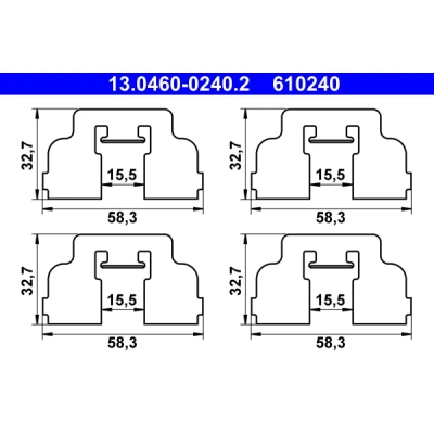 Kuva Tarvikesarja, jarrupala, Etuakseli DACIA LOGAN, LOGAN MCV, SANDERO, RENAULT I, Kombi SANDERO/STEPWAY I OE 41 02 789 57R